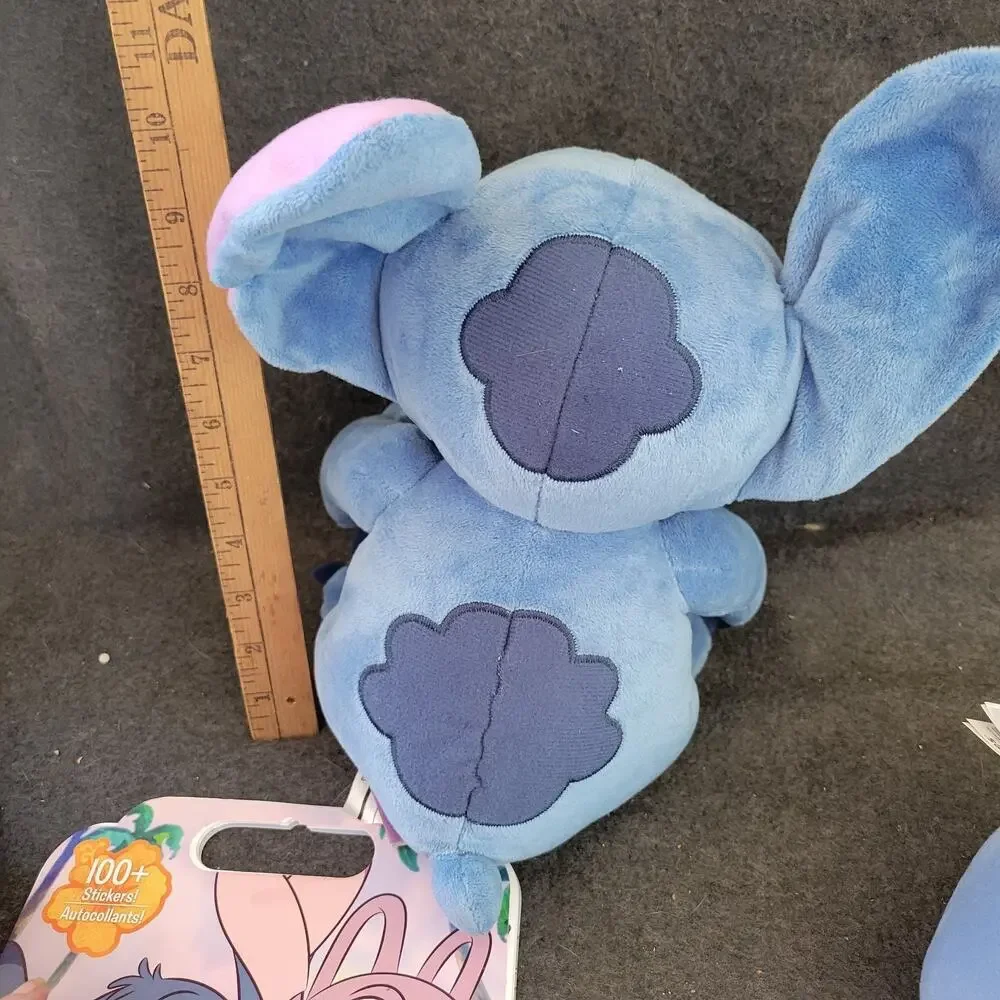 Lot Of 4 Stitch Disney Plush‎ Stuffed Also Stickers And Book